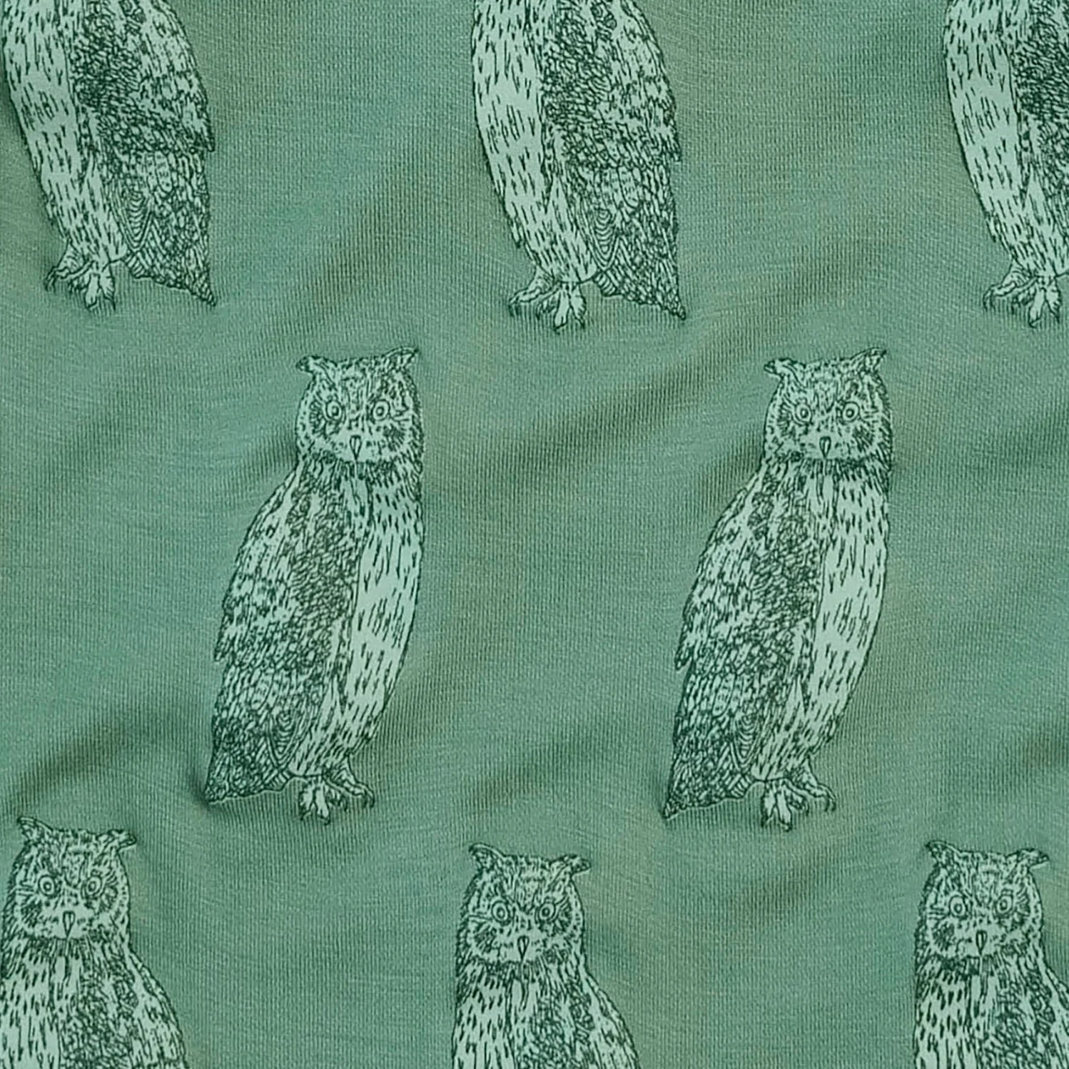 classic single layer blanket | green owl | bamboo - Image 2