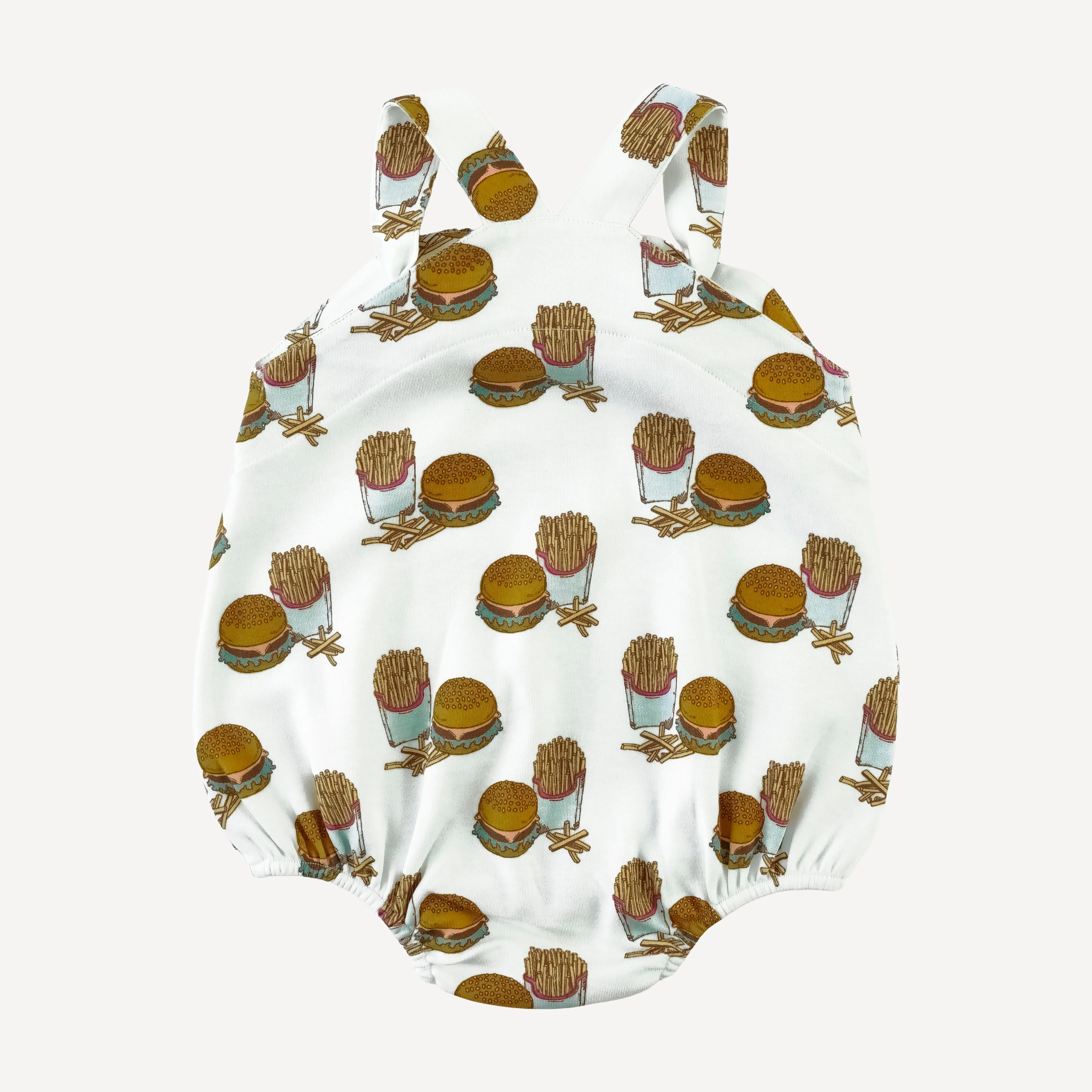 knot tie country bubble | burger & fries | organic cotton interlock - Image 3