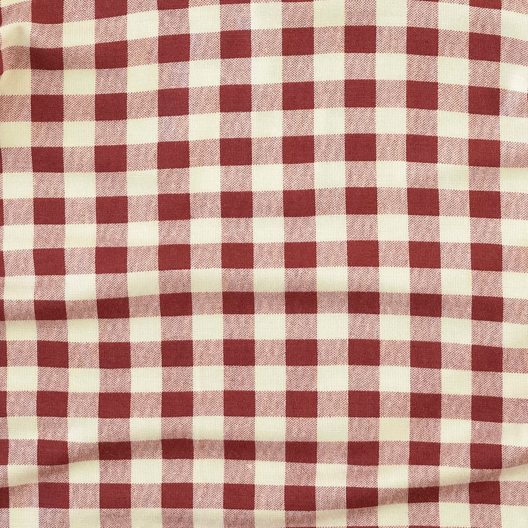 long sleeve piped polo tee | berry gingham | bamboo - Image 2