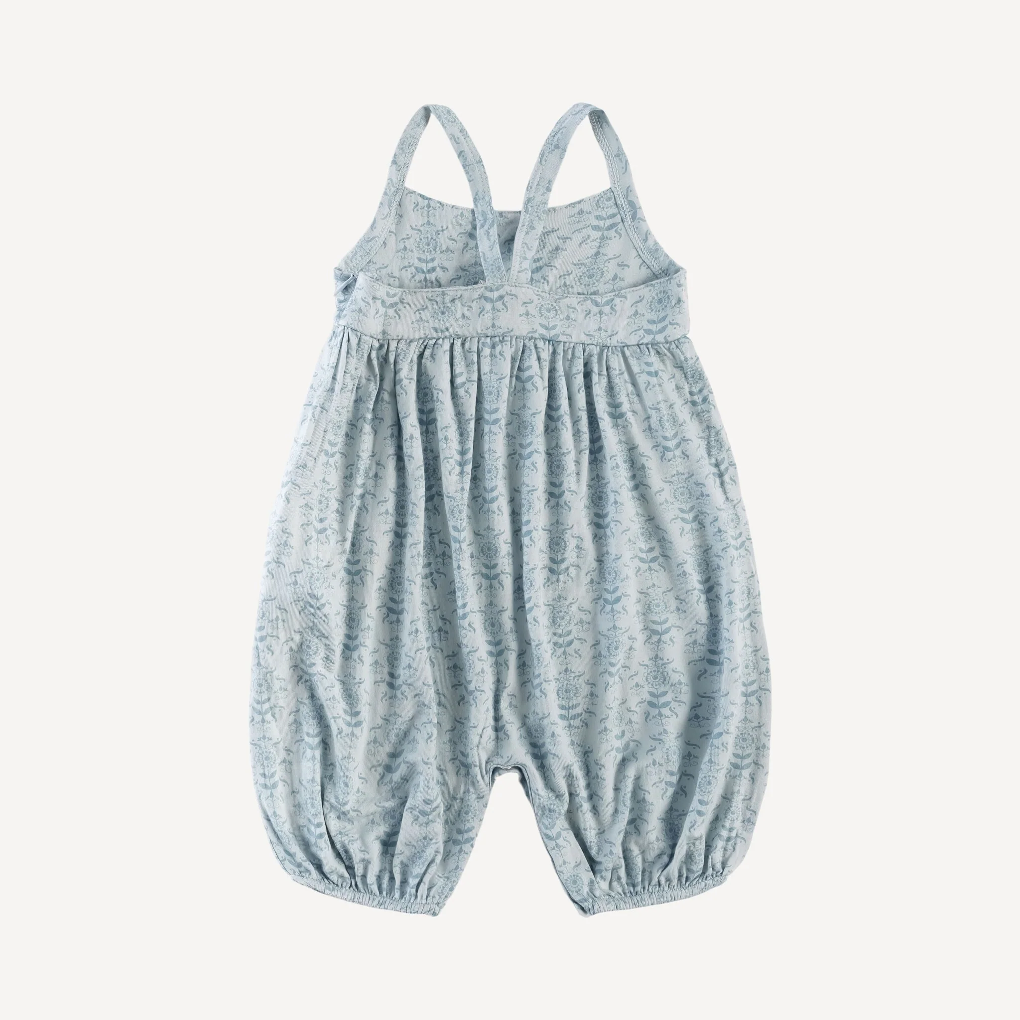 balloon jumpsuit | cornflower folk wallpaper | organic cotton gauze - Image 3