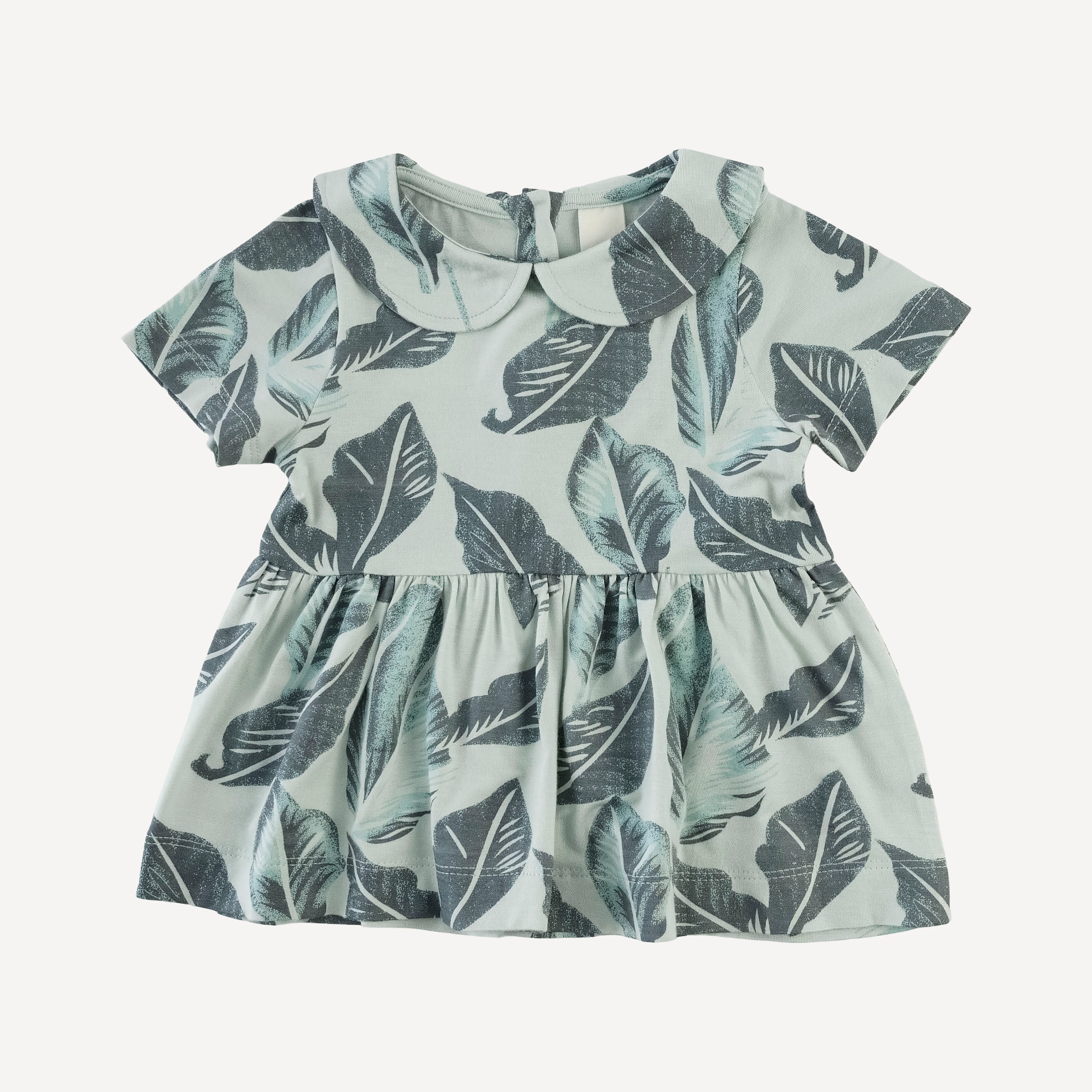 short sleeve peter pan skirted top + bubble short set | arctic leaf | modal - Image 3