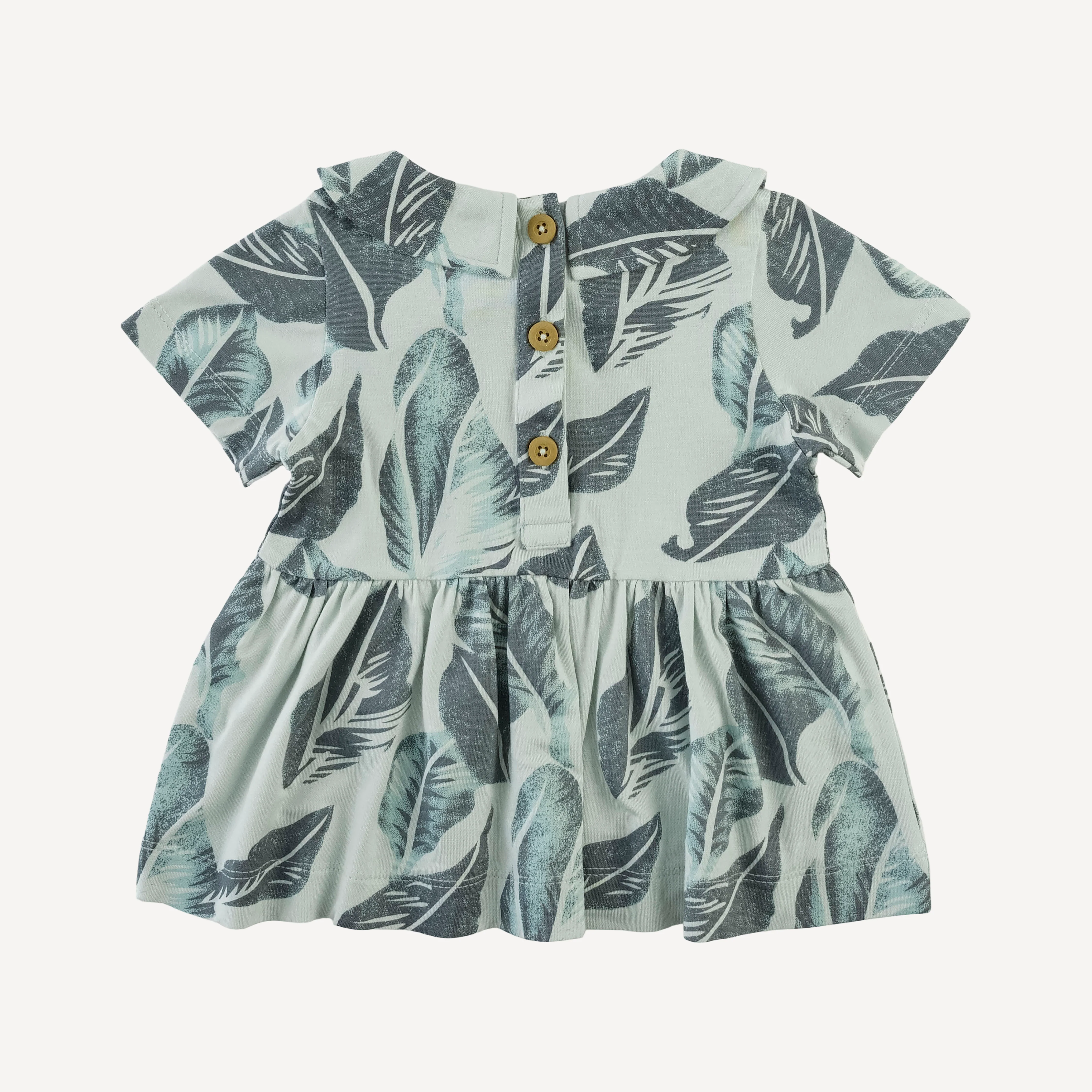 short sleeve peter pan skirted top + bubble short set | arctic leaf | modal - Image 4
