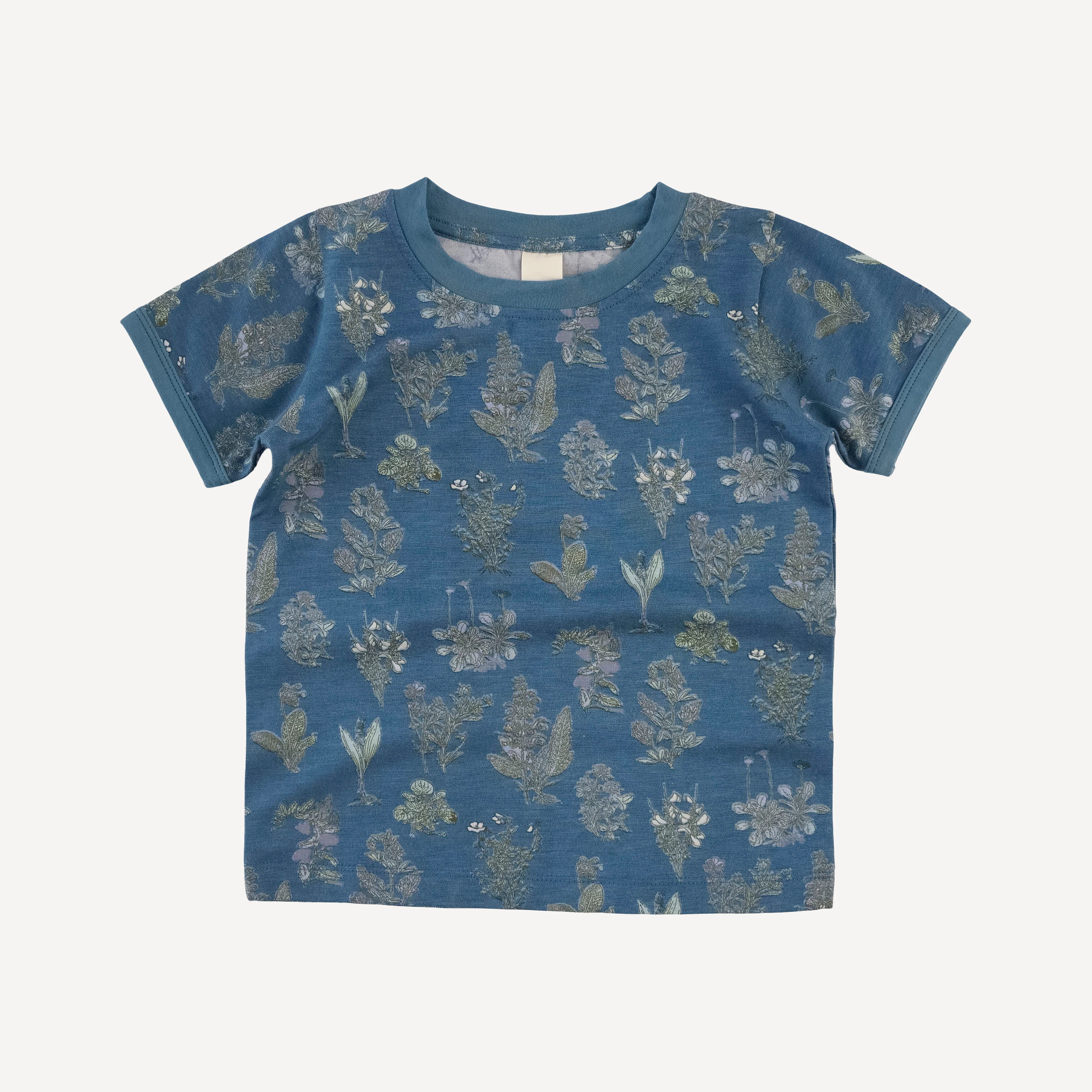 short sleeve ringer tee | blue litho | modal