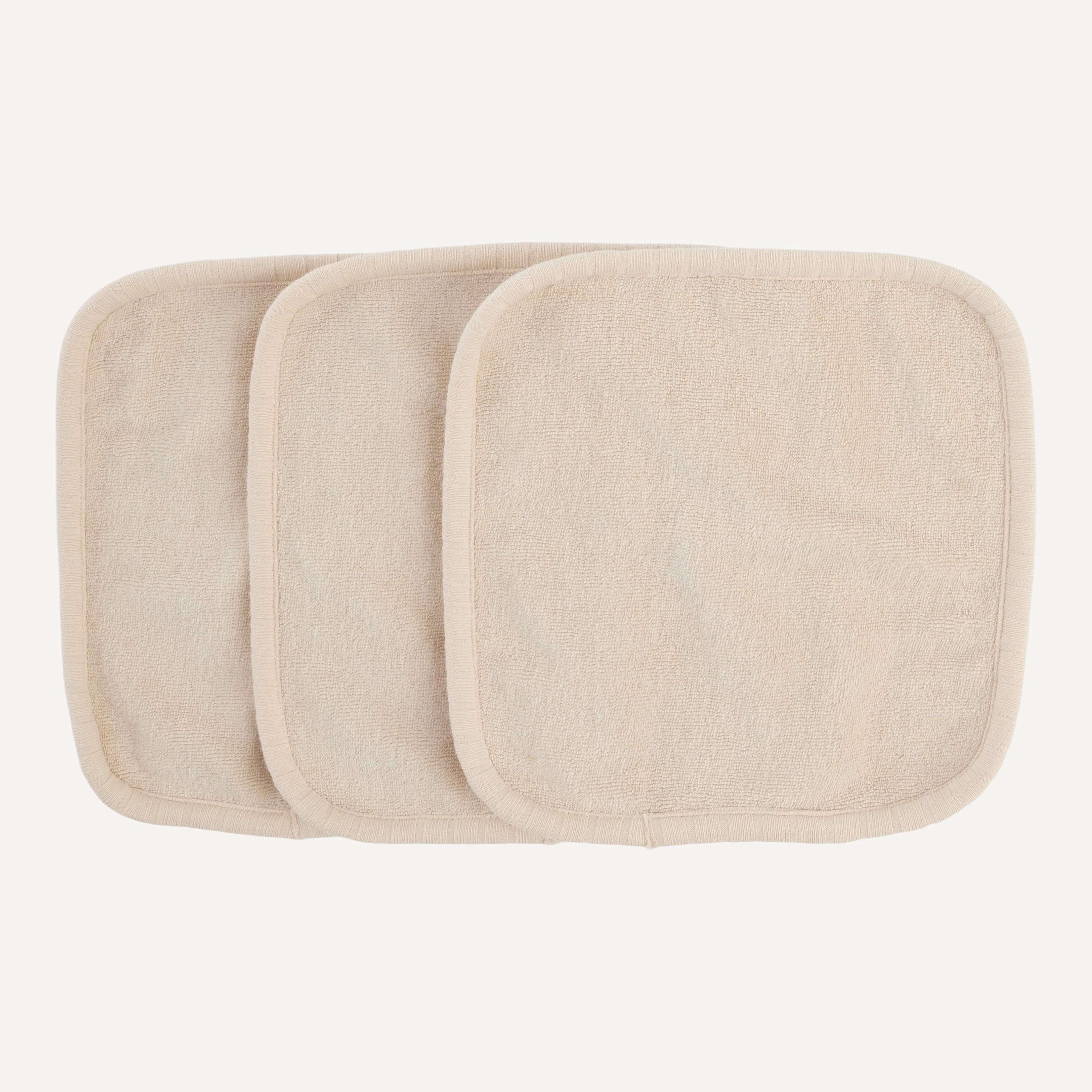 set of 3 wash cloths | oatmeal | organic cotton terry