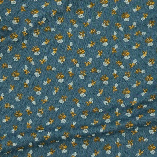 short sleeve jade set | tiny blue rosebud | bamboo - Image 2