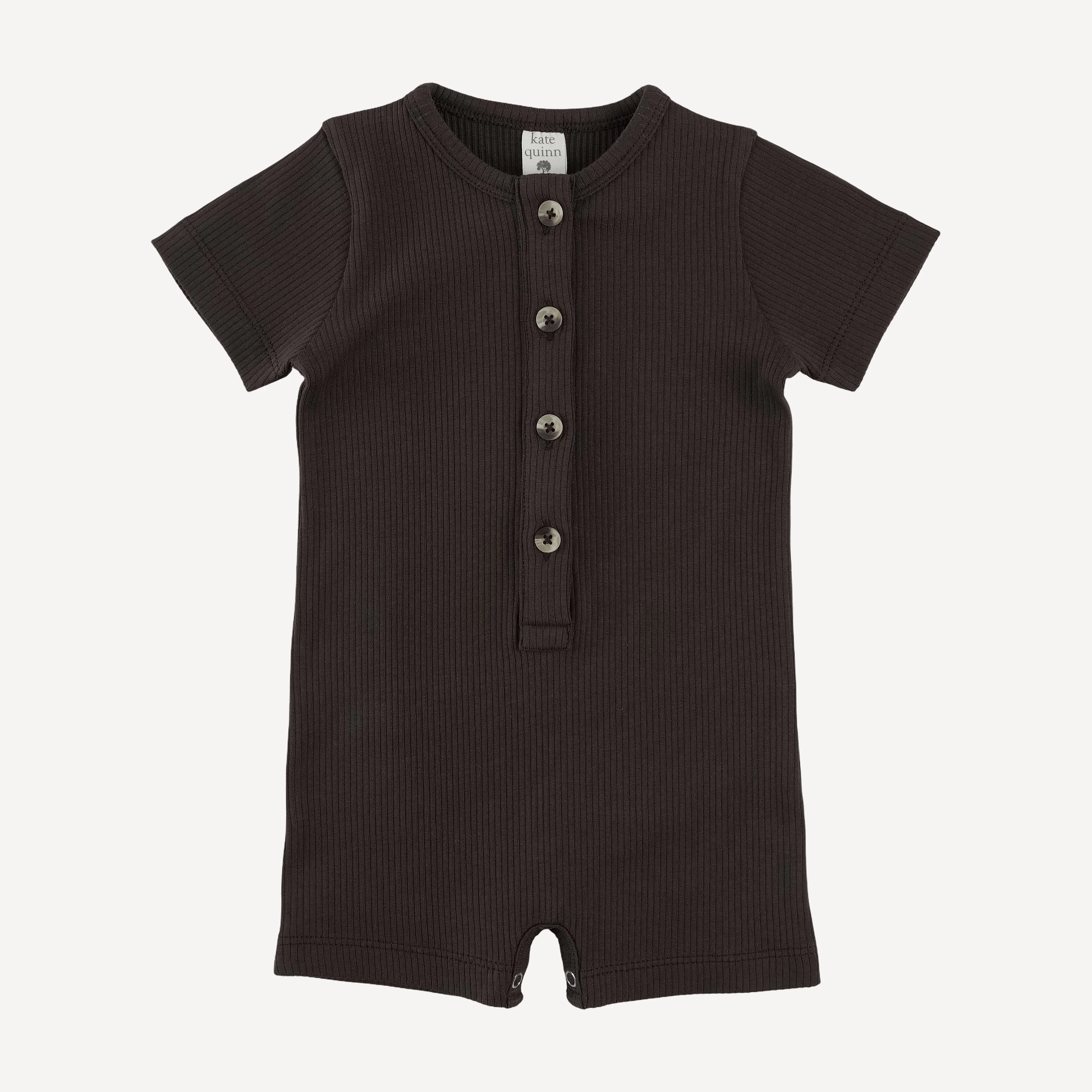 short sleeve union shortie | hot fudge | organic cotton single rib