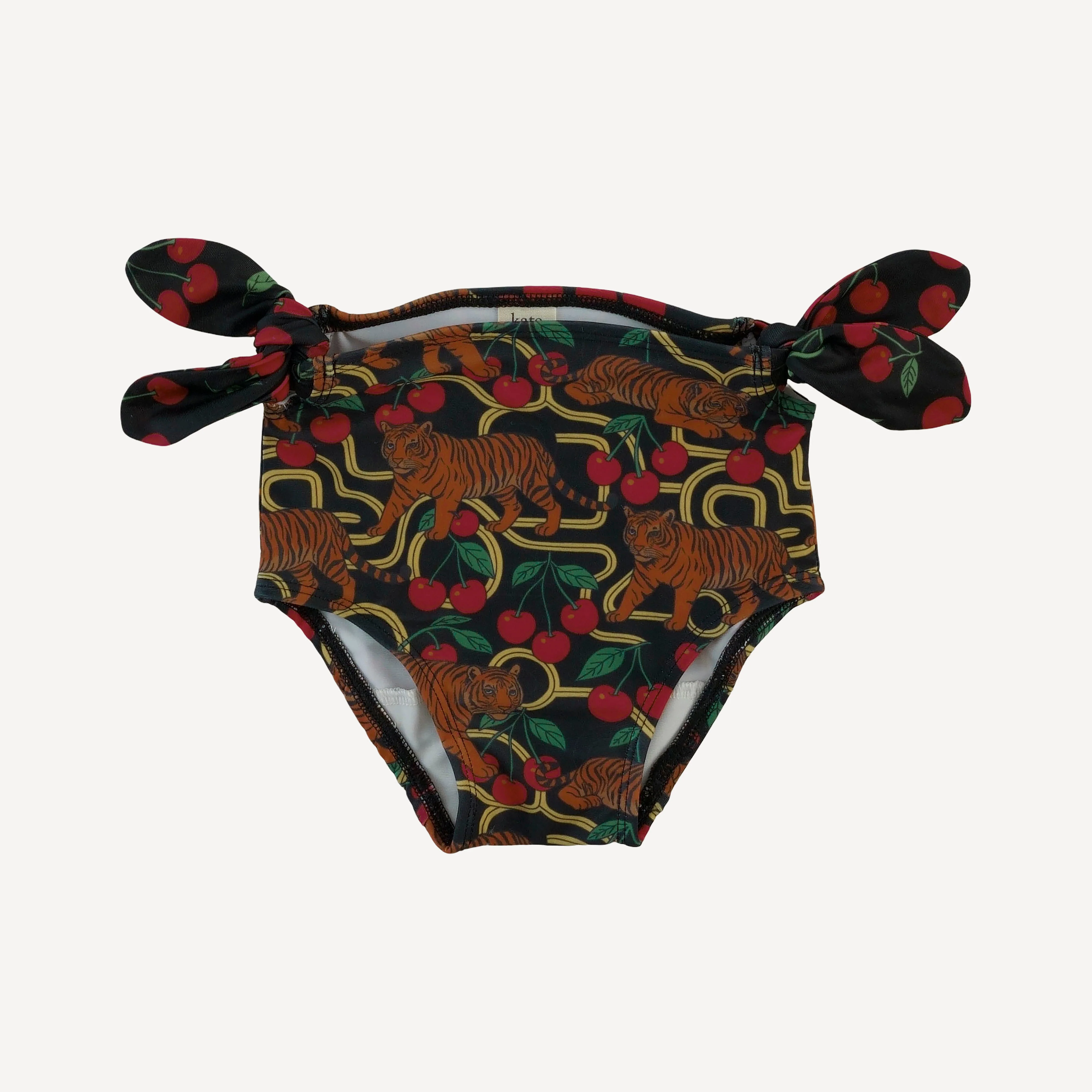tie bow bikini | tiger + cherries | swim - Image 4